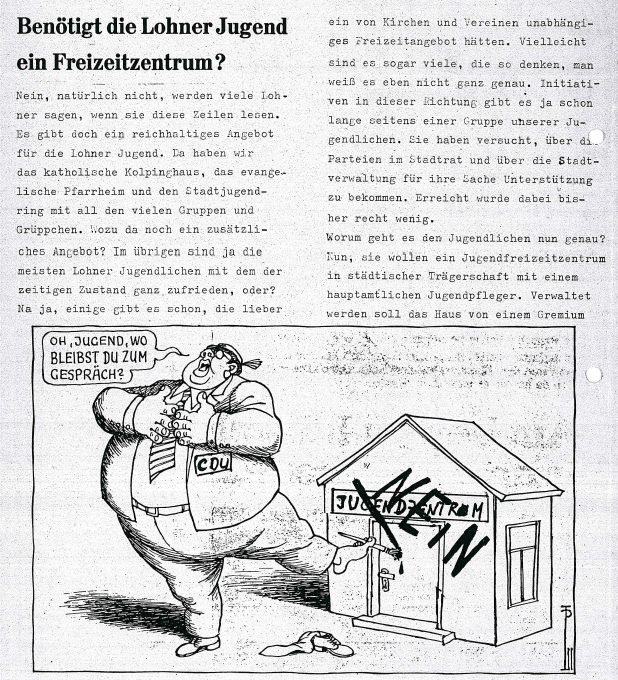 Zeitungsausschnitt von August 1981